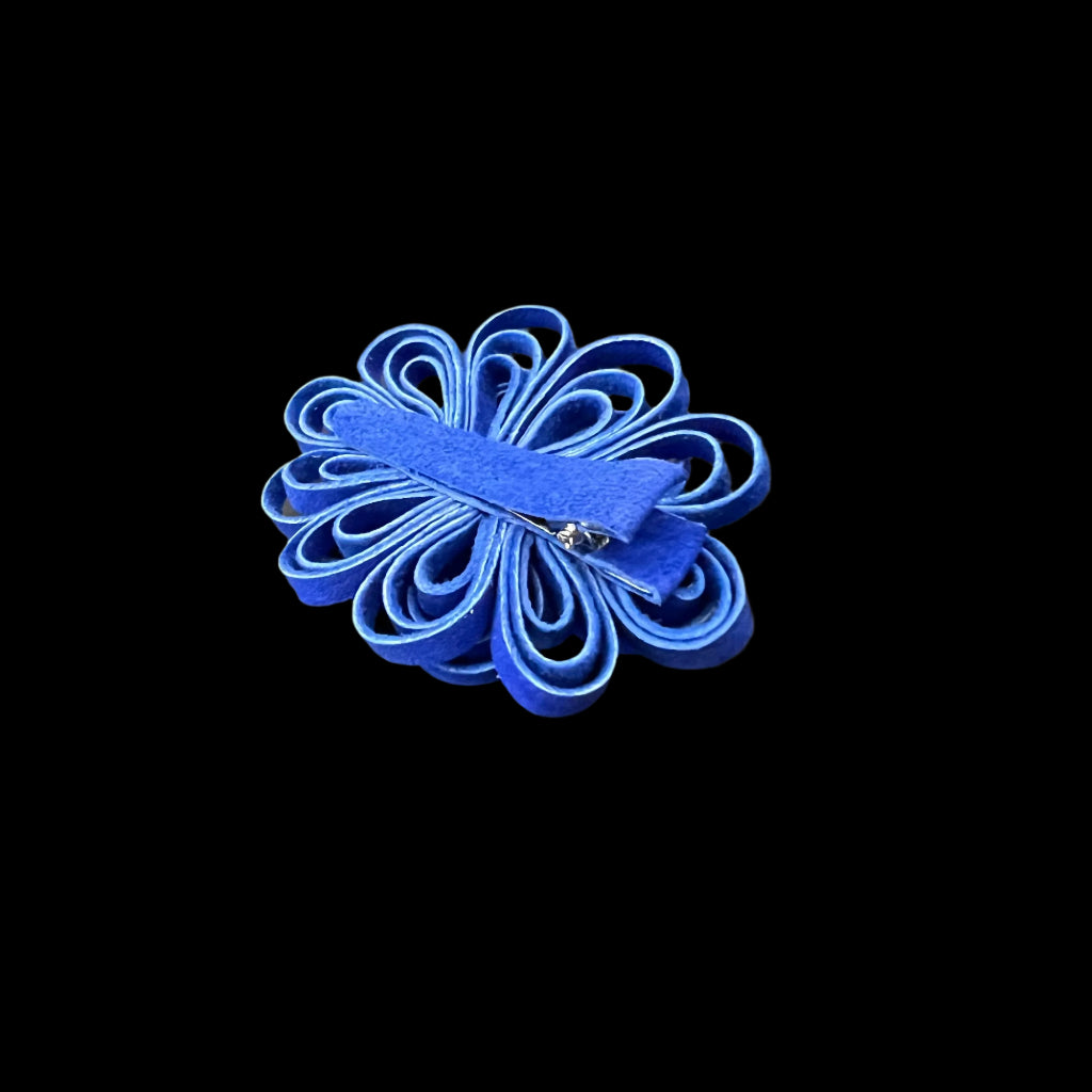 Layered Flower Hair Pin with Swarovski Crystals