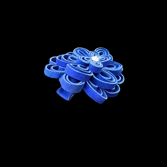 Layered Flower Hair Clip with Swarovski Crystals