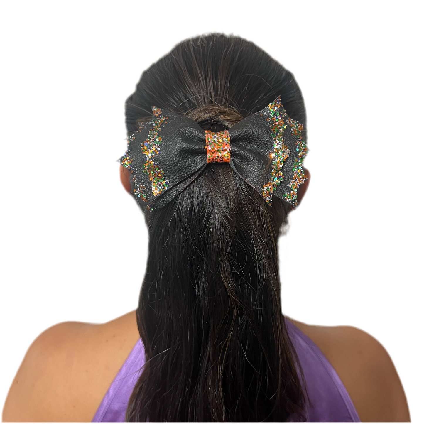 Witch's Enchanted Glitter Hair Bow - Spellbinding Elegance