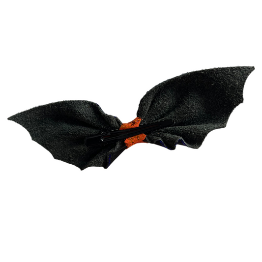Dark Sorceress Bat Wings Hair Clip - Purple Magic Glitter