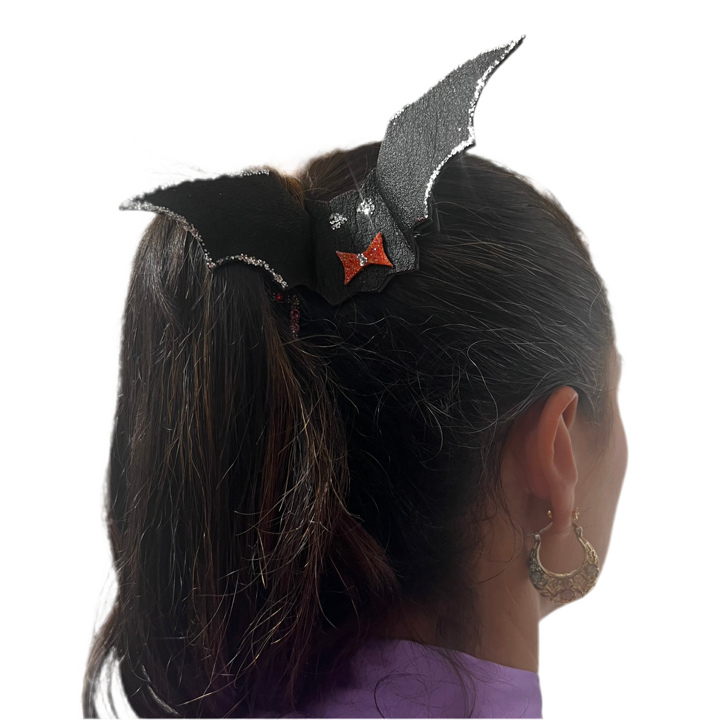 Midnight Bat Wing Hairpin - Gothic Glitter Enchantment