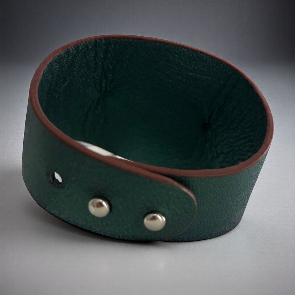Iridescent Abalone Shell Leather Cuff