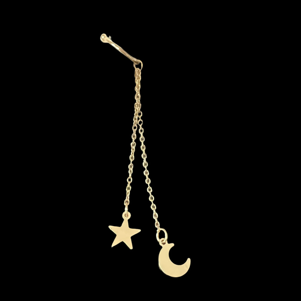 Chain, Star & Crescent Moon Ear cuff
