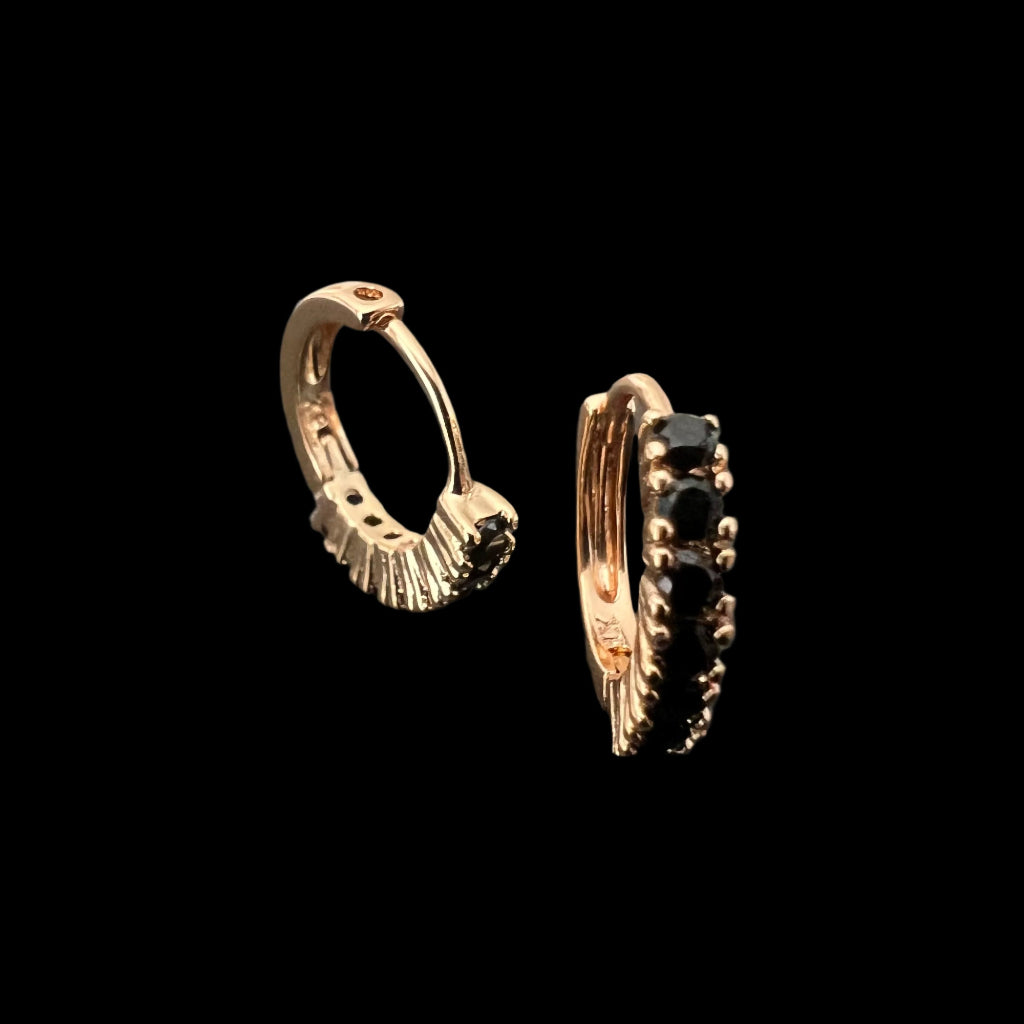 Black Rhinestone Hoops