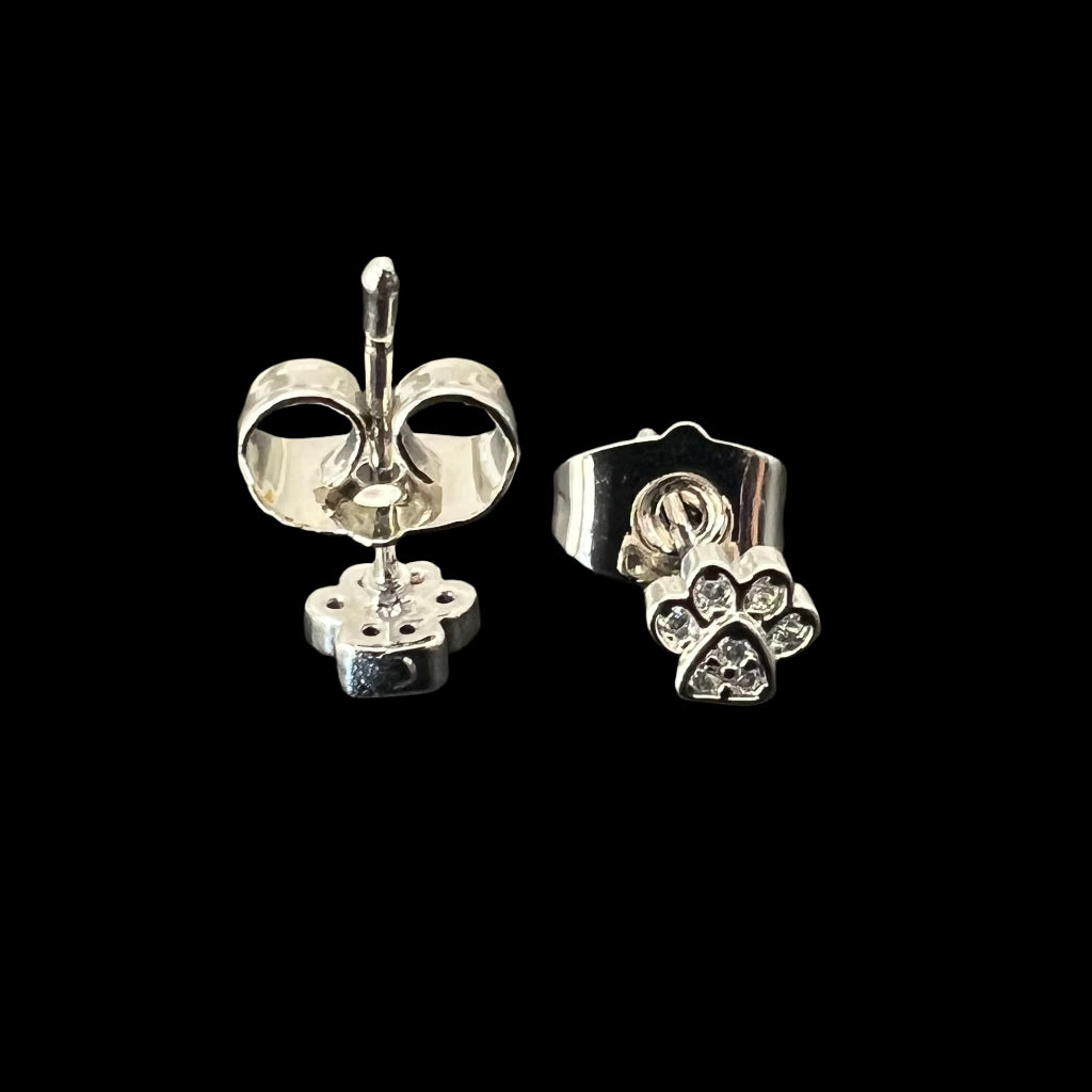 Tiny Paw Print Studs
