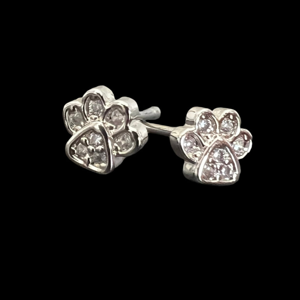 Tiny Paw Print Studs