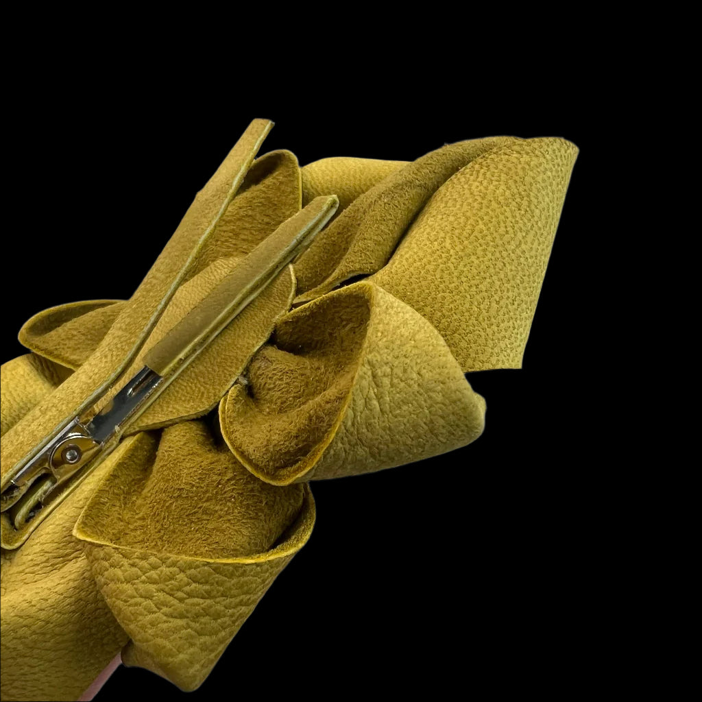 Leather Flower Hair Clip - Artisanal Expression