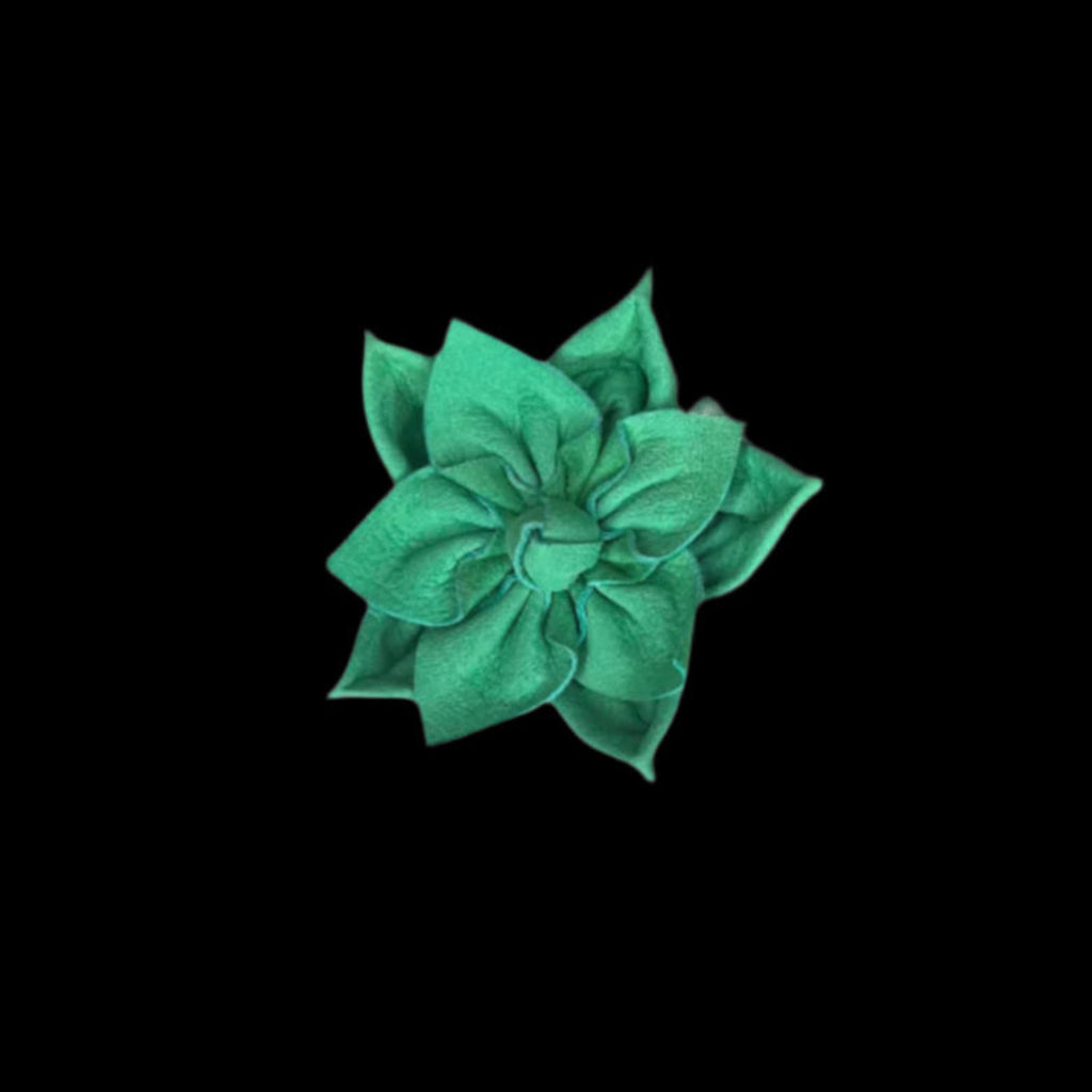 Natural Beauty Green Suede Multi-Layer Floral Hair Pin