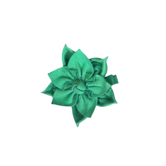 Natural Beauty Green Suede Multi-Layer Floral Hair Clip