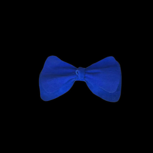 Supple Suede Bow on Bow Hair Clip - Royal Blue