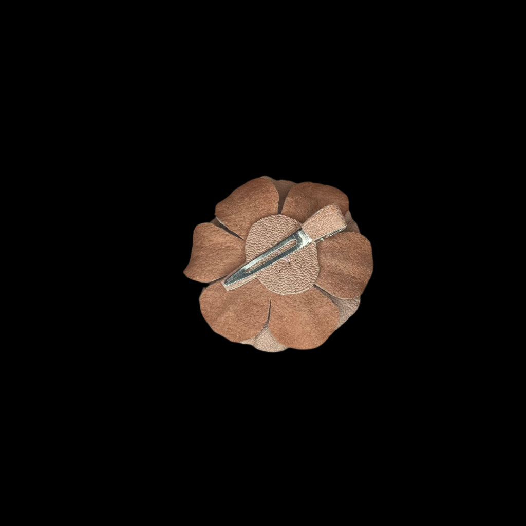 Rose Petal Leather Hair Pin