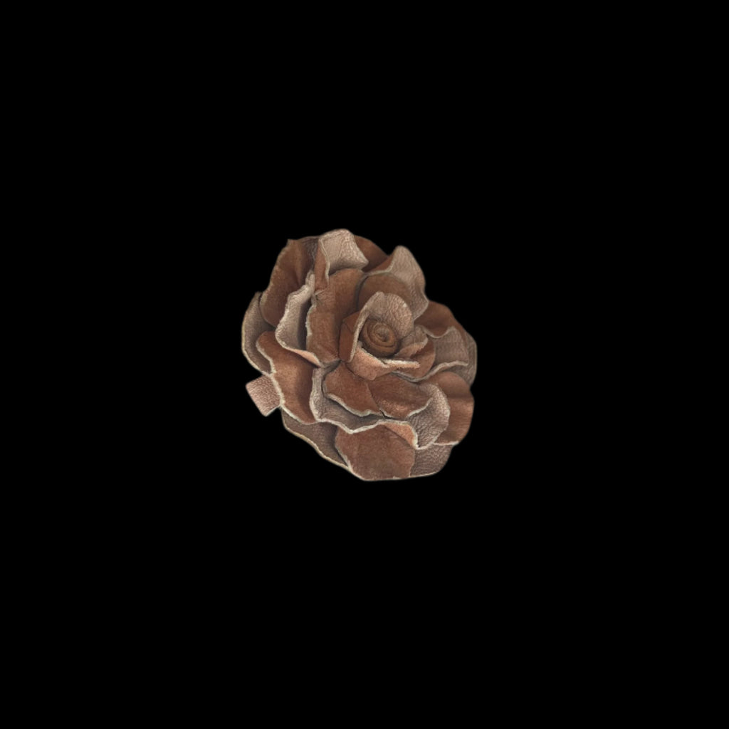 Rose Petal Leather Hair Pin