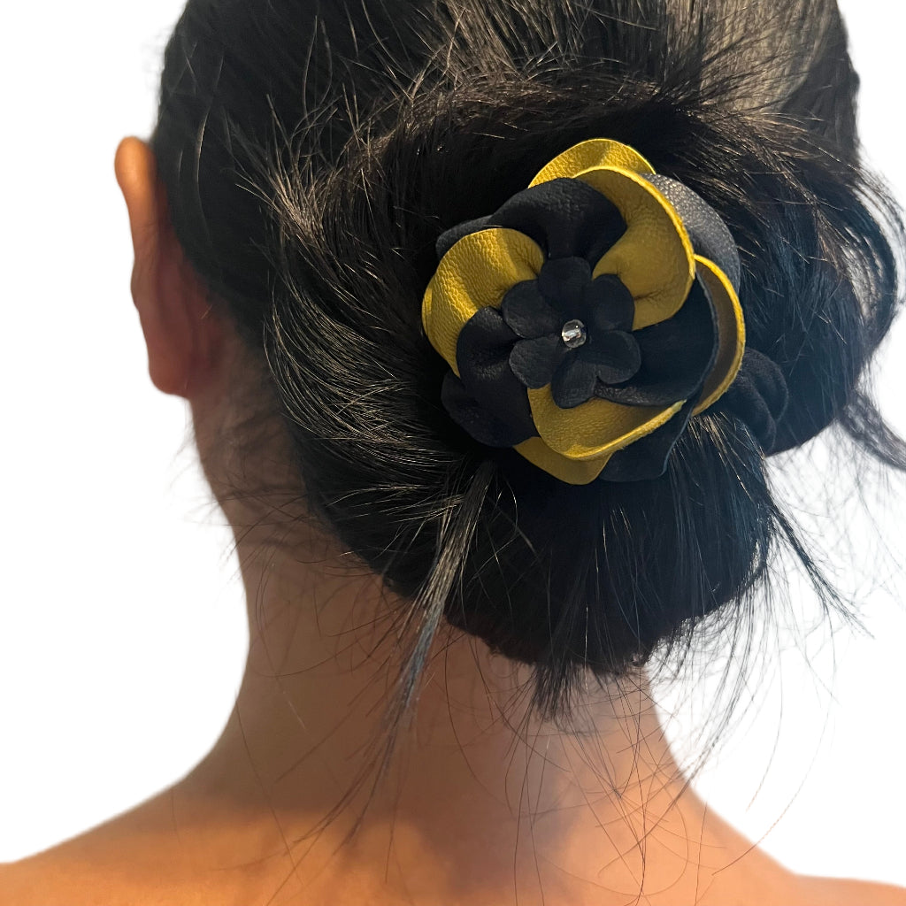 Dark Blue & Green Floral Hair Tie