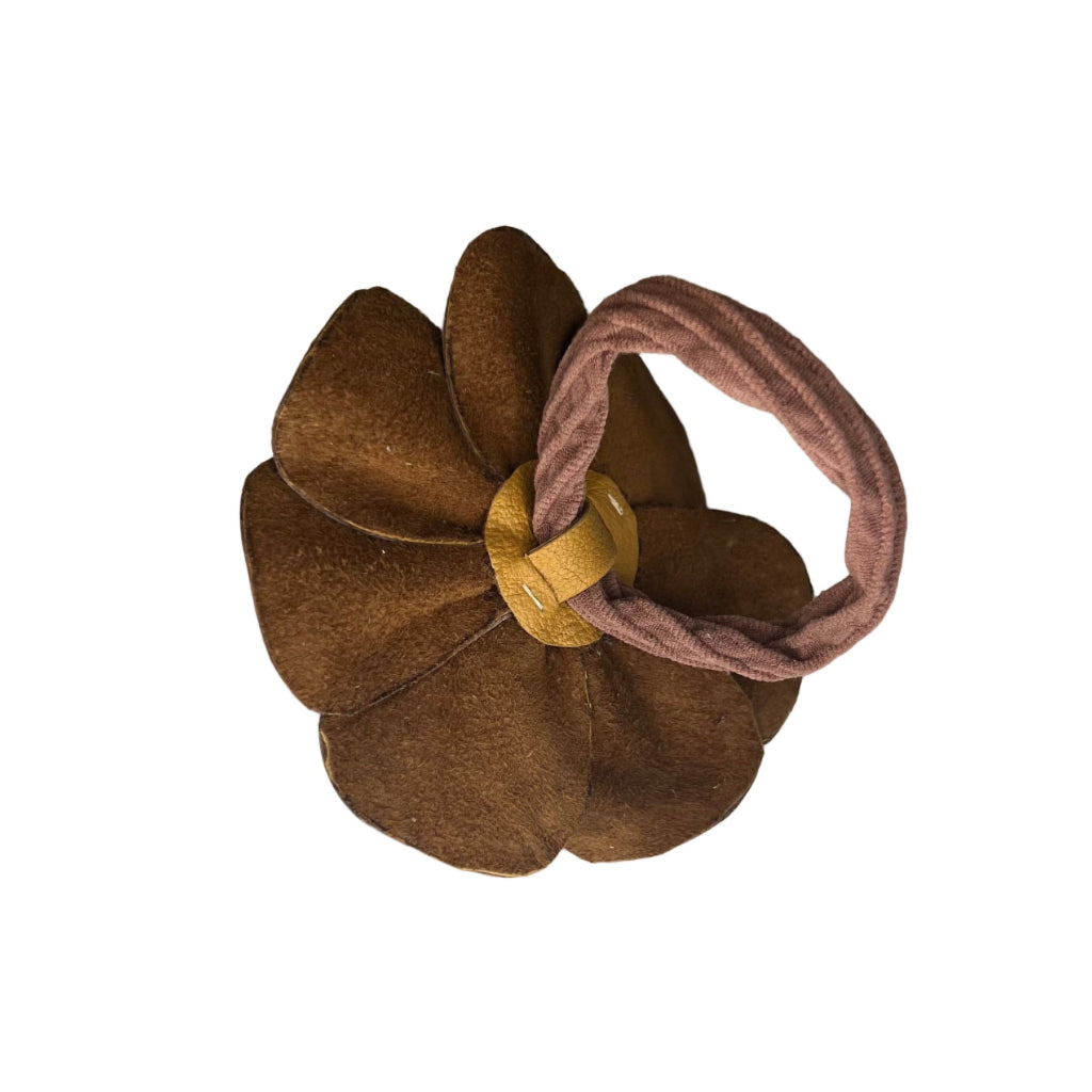 Decorative Leather Flower Hair Tie