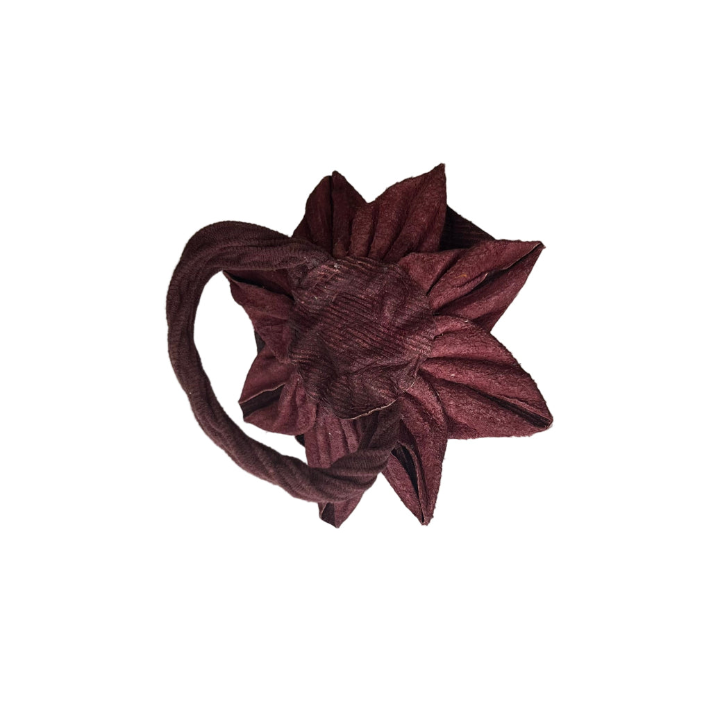 Leather Multi-Layered Floral Hair Tie