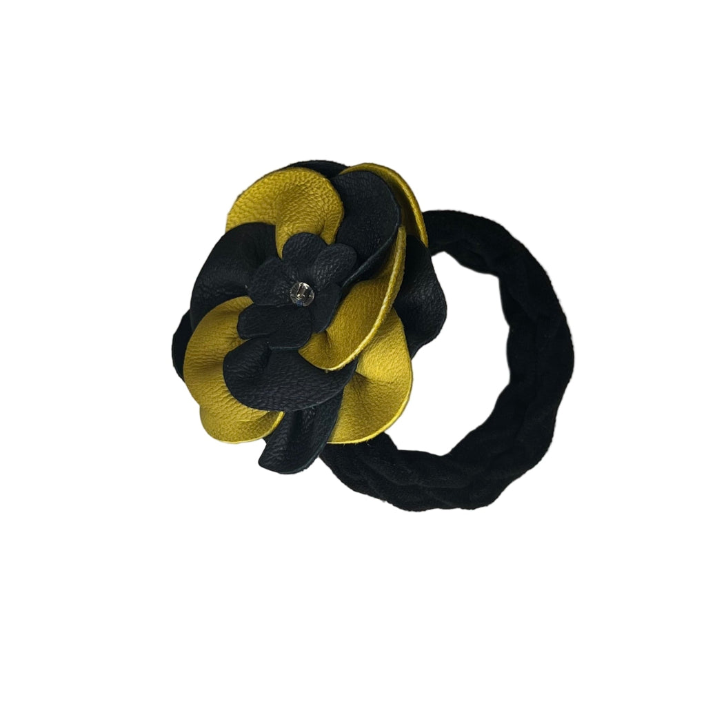 Dark Blue & Green Floral Hair Tie