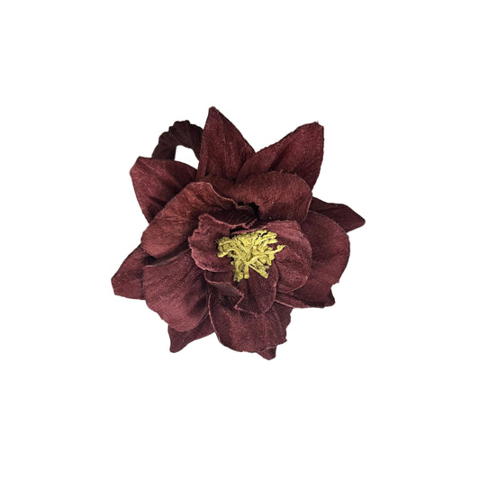 Leather Multi-Layered Floral Hair Tie