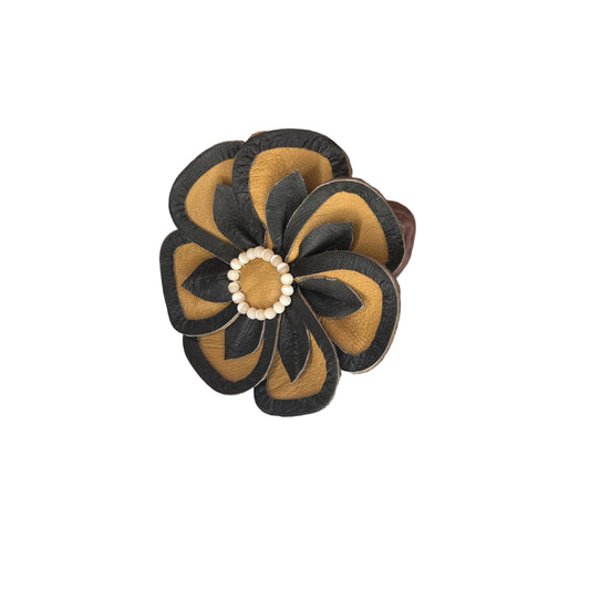 Decorative Leather Flower Hair Tie