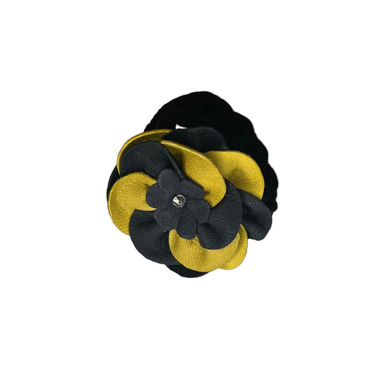 Dark Blue & Green Floral Hair Tie