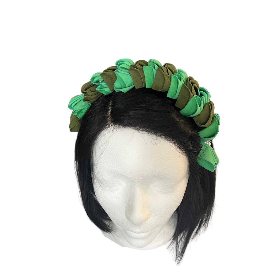 Day of the Dead Catrina Crown - Emerald Suede Crystal Enchantment