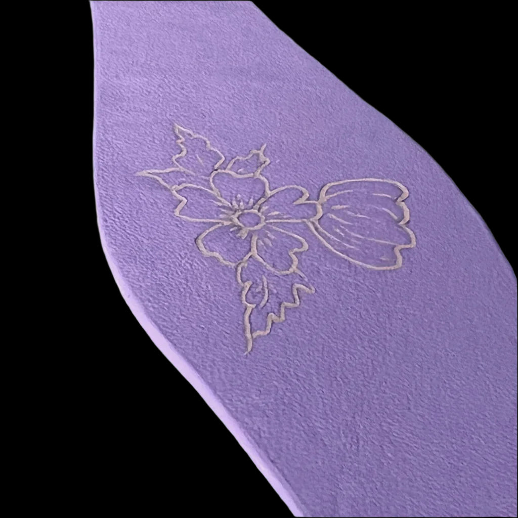 Flower and Tulip Leather Cuff
