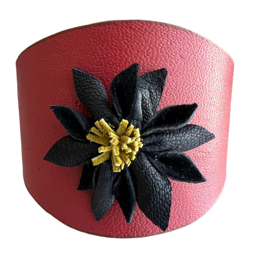 Leather Flower Cuff