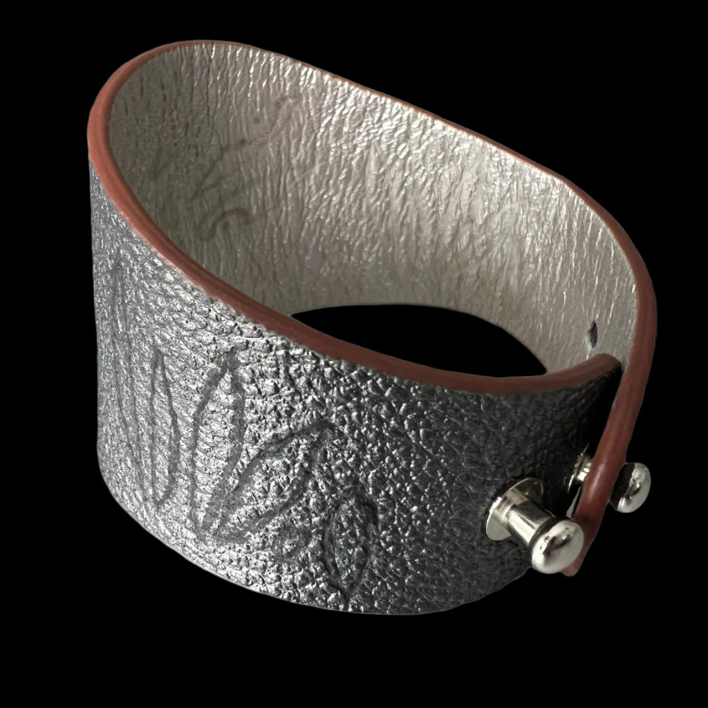 Reversible Dragonfly Leather Cuff