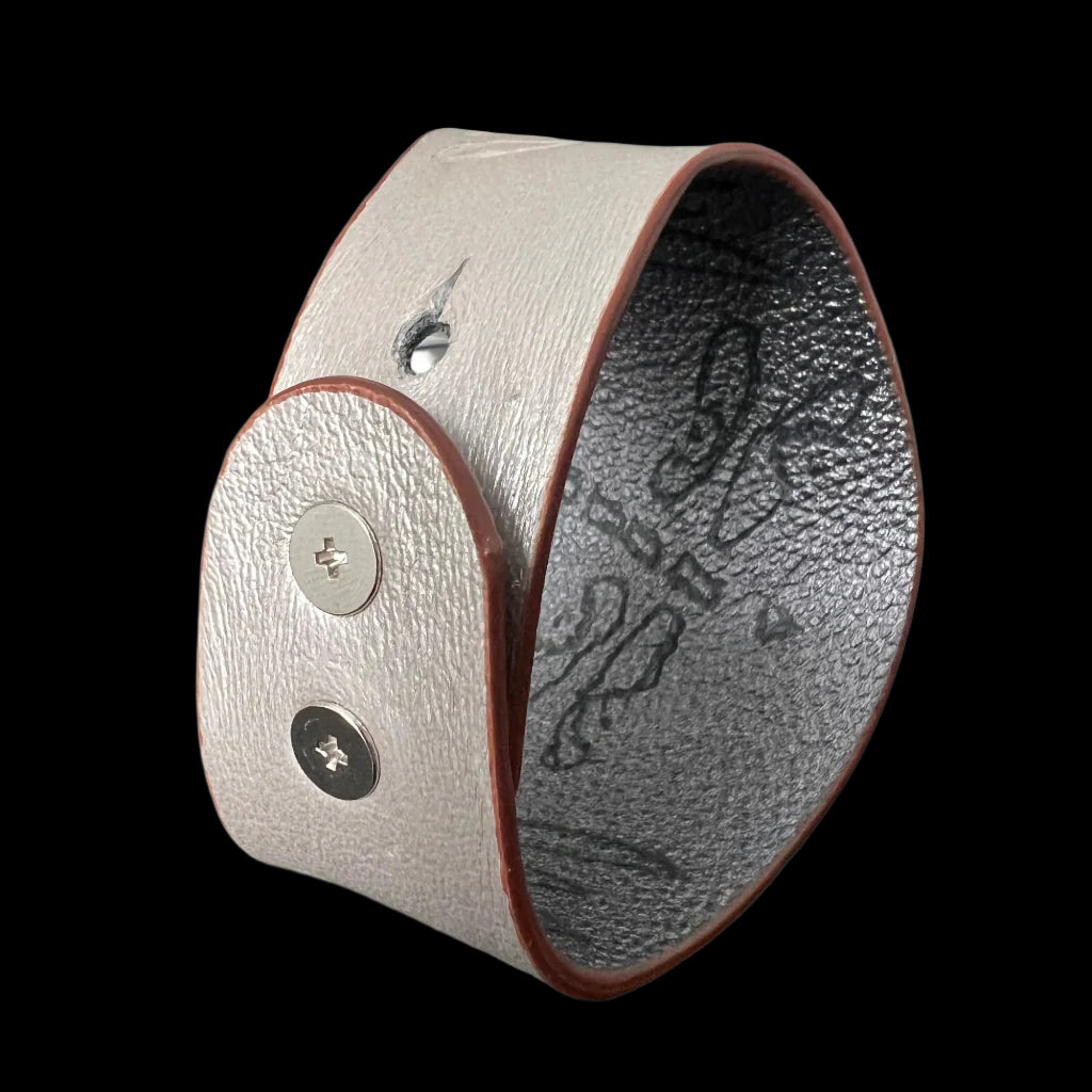 Reversible Dragonfly Leather Cuff