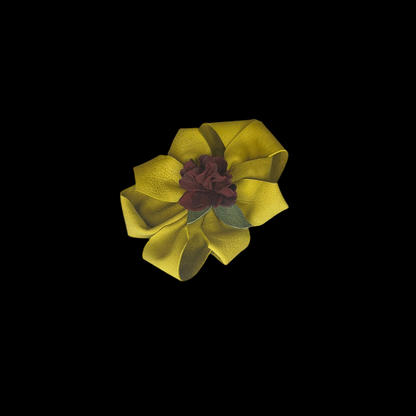 Leather Flower Hair Pin - Artisanal Expression