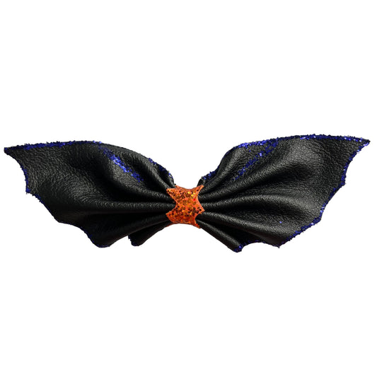 Dark Sorceress Bat Wings Hairpin - Purple Magic Glitter
