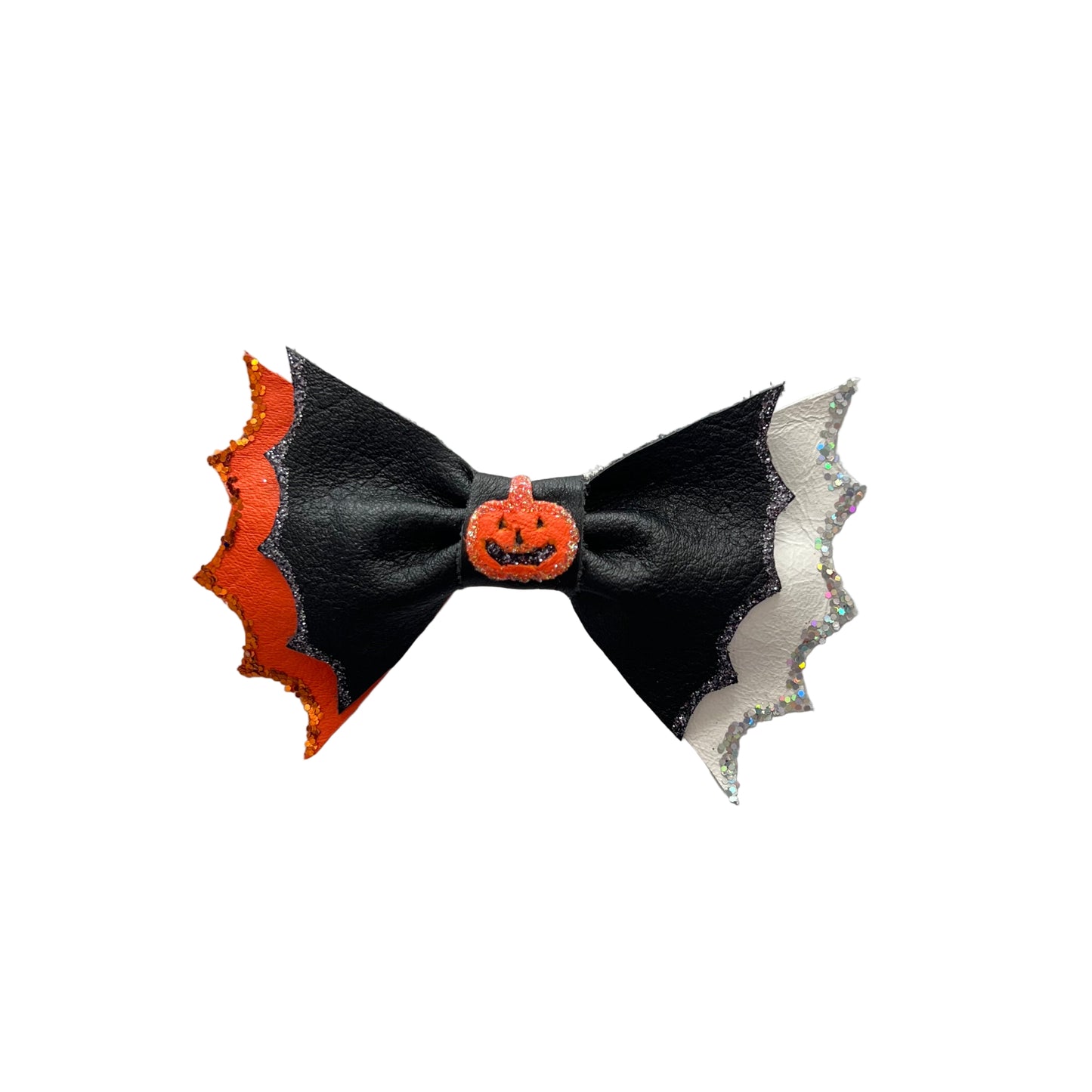 Spooky Wings & Pumpkin Bow Hair Clip