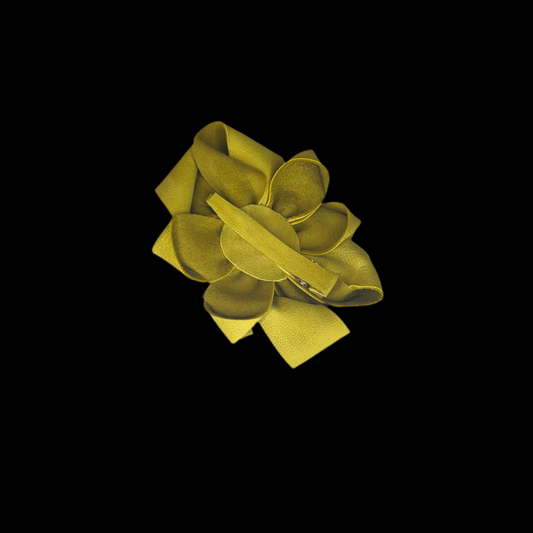 Leather Flower Hair Pin - Artisanal Expression