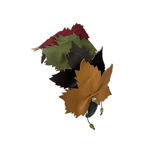 Autumn Leaves Leather Headband - Handcrafted Fall Hair Accessory