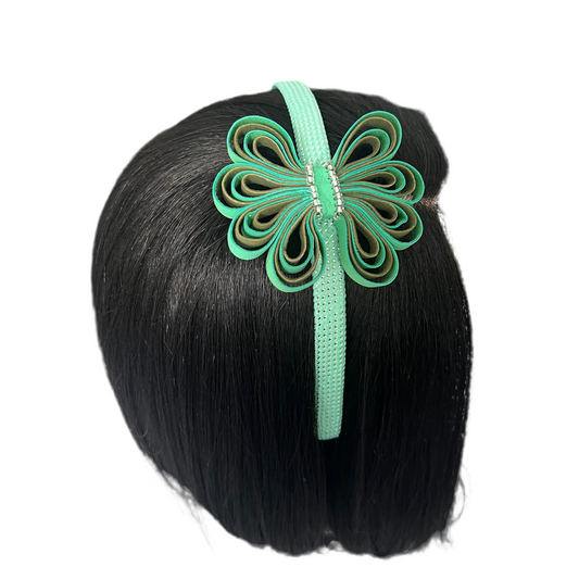 Kanzashi Flower Headband - Japanese-Inspired Hair Accessory with Glass Beads