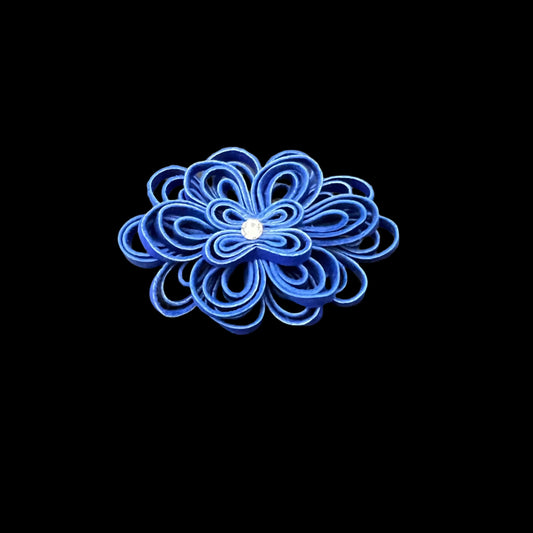Layered Flower Hair Pin with Swarovski Crystals