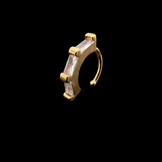 Baguette-cut Crystals Ear Cuff