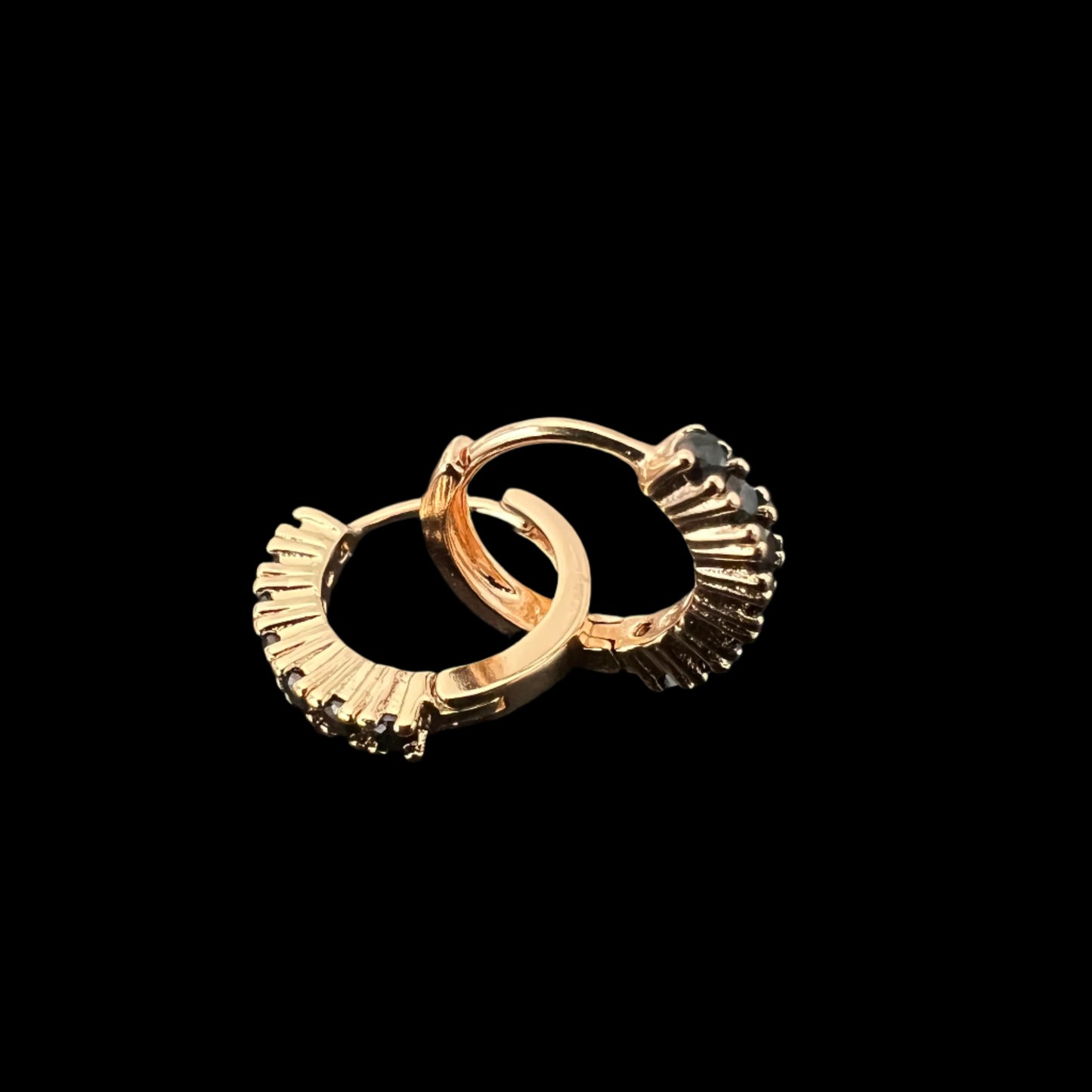 Black Rhinestone Hoops
