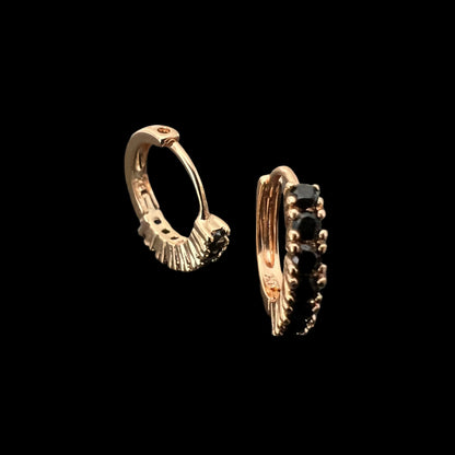 Black Rhinestone Hoops