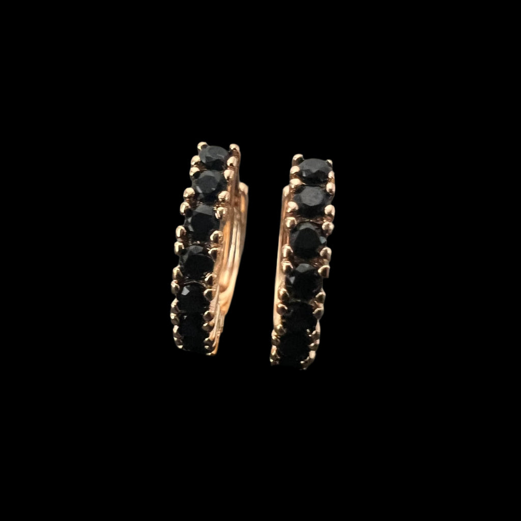 Black Rhinestone Hoops