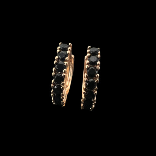 Black Rhinestone Hoops
