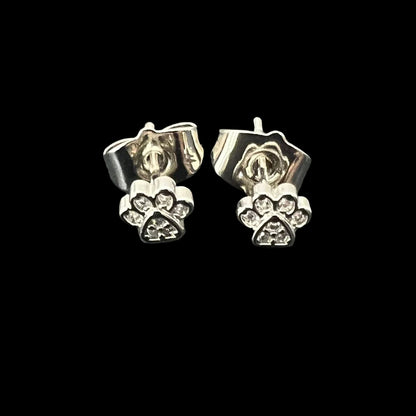 Tiny Paw Print Studs