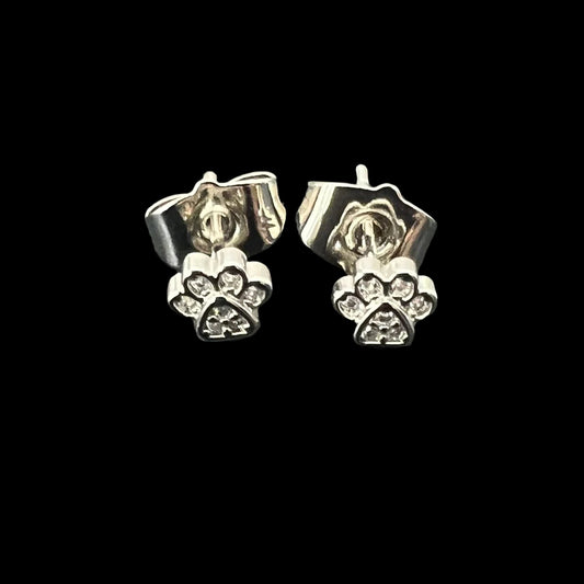 Tiny Paw Print Studs