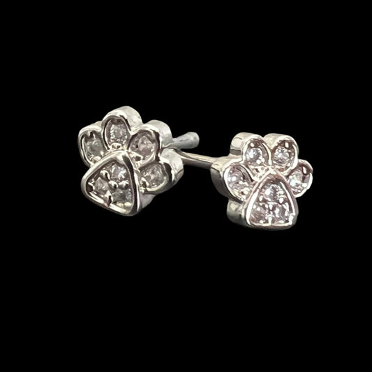 Tiny Paw Print Studs