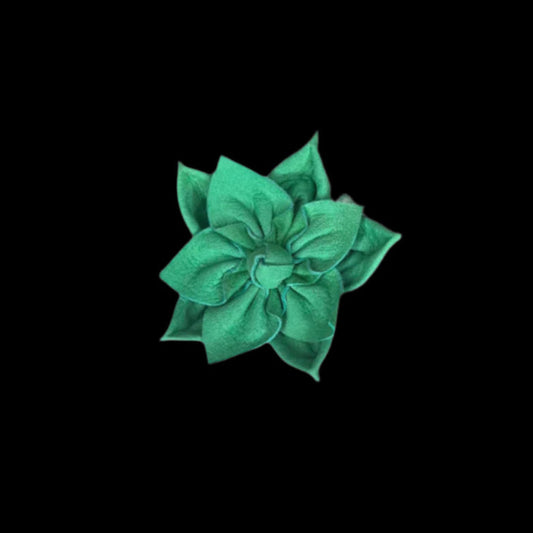 Natural Beauty Green Suede Multi-Layer Floral Hair Pin