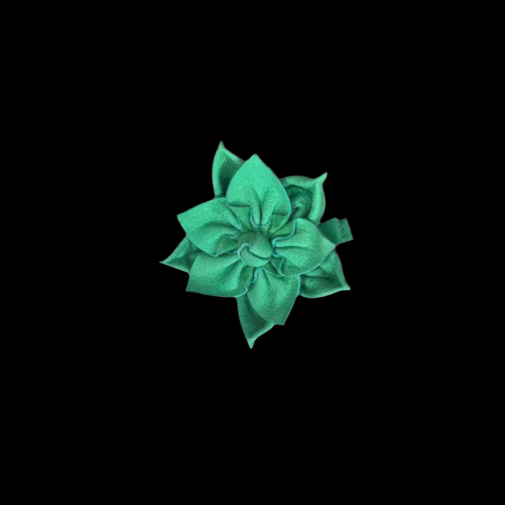 Natural Beauty Green Suede Multi-Layer Floral Hair Pin