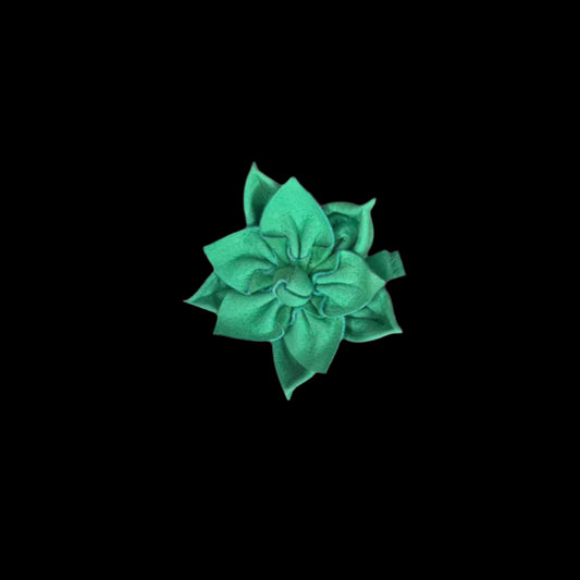 Natural Beauty Green Suede Multi-Layer Floral Hair Pin