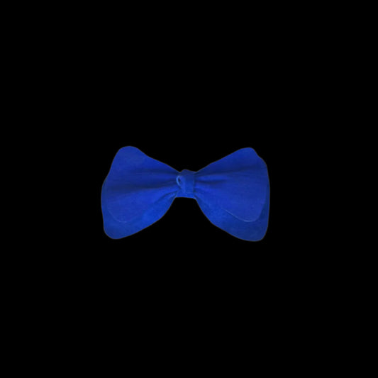 Supple Suede Bow on Bow Hair Pin- Royal Blue