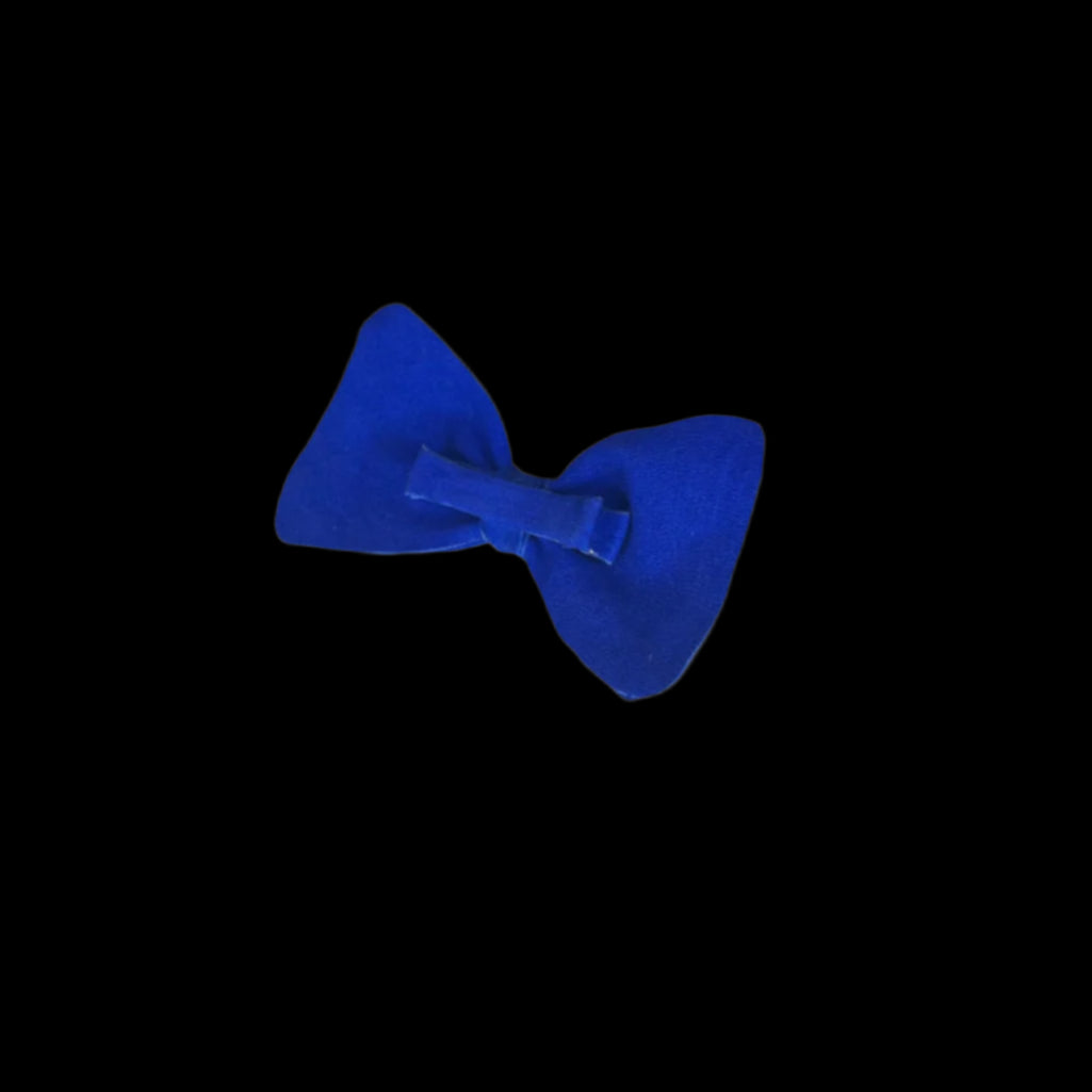 Supple Suede Bow on Bow Hair Pin- Royal Blue
