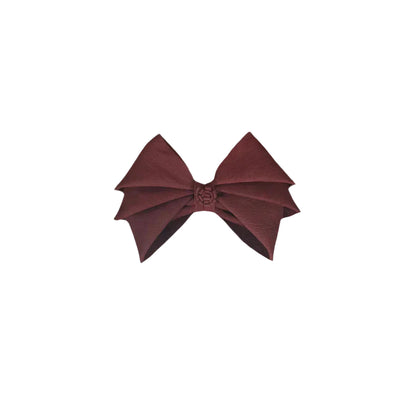 Elegant Burgundy Pleated Bow Hair Pin
