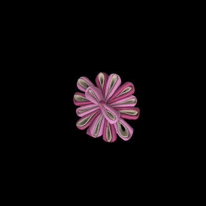 Tsumami Kanzashi Leather Flower Hair Pin